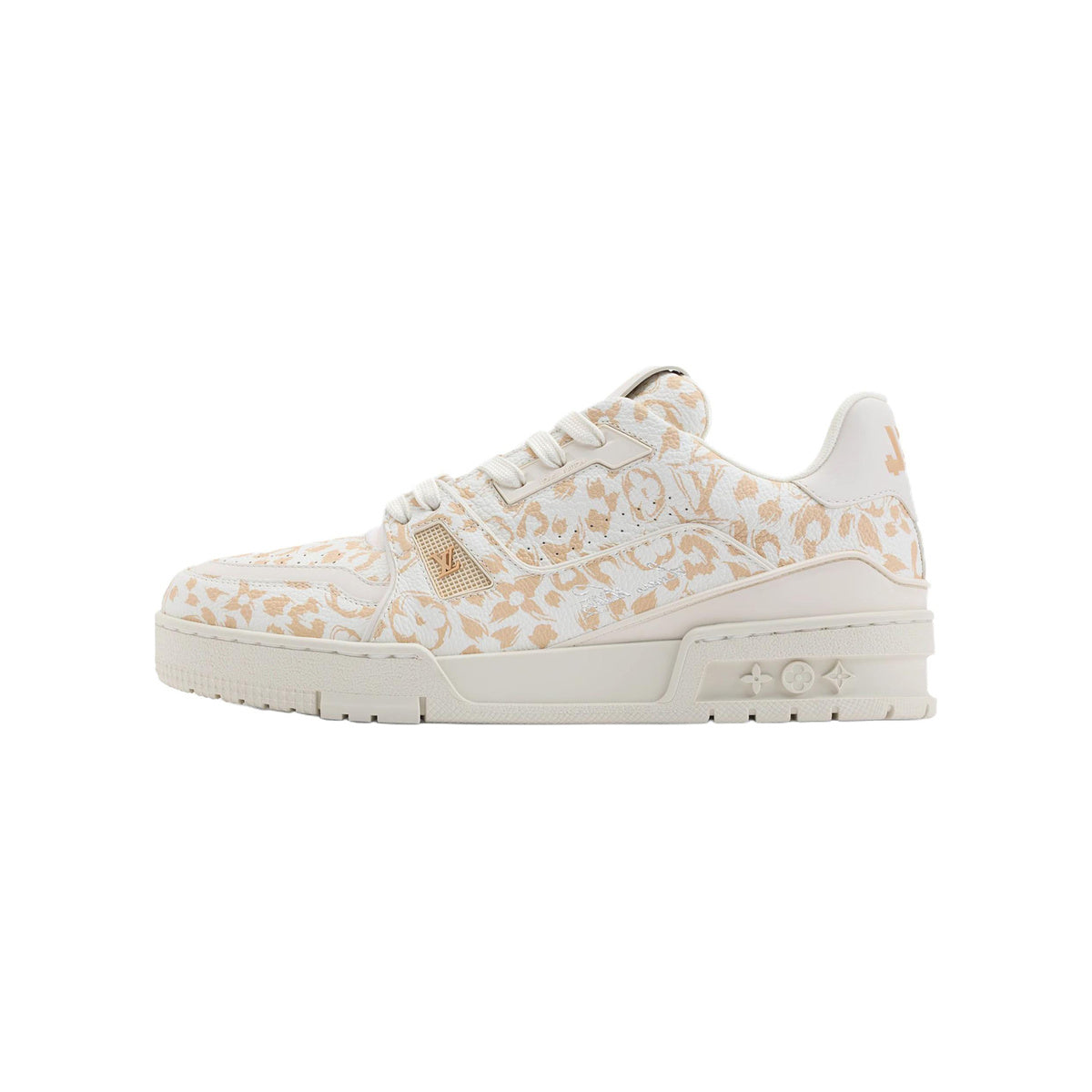 Louis Vuitton Trainer Grained Calf Leather Leopard Print Low-Top Sneakers in Light Beige – WoUnisex