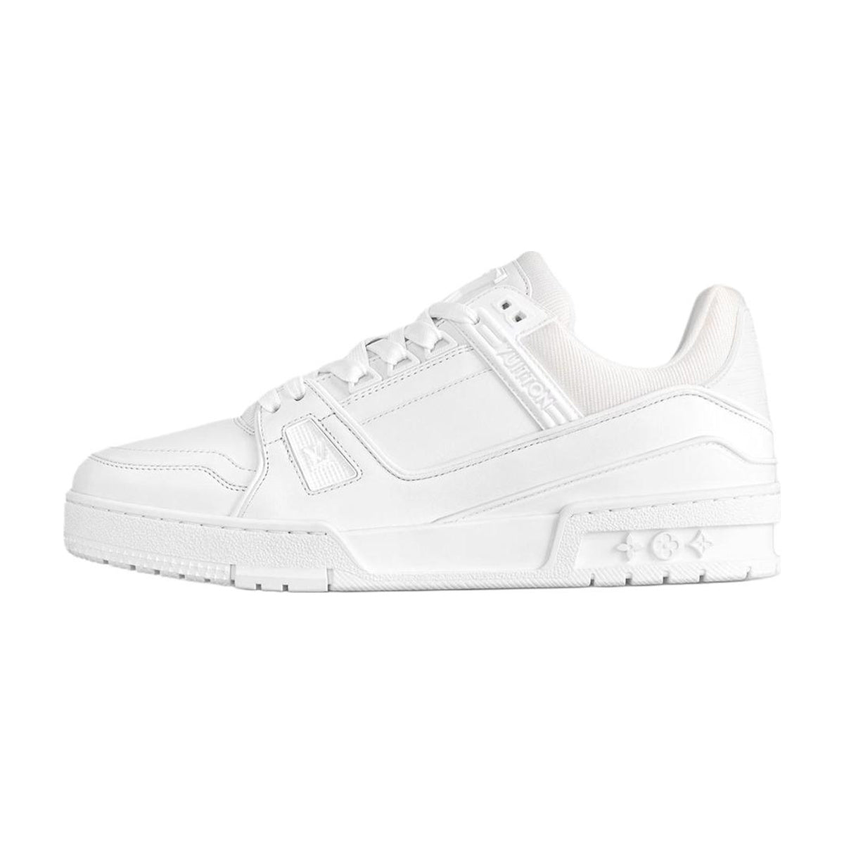 Louis Vuitton Trainer Leather Side Logo Lace-Up Low-Top Sneakers in White – WoUnisex