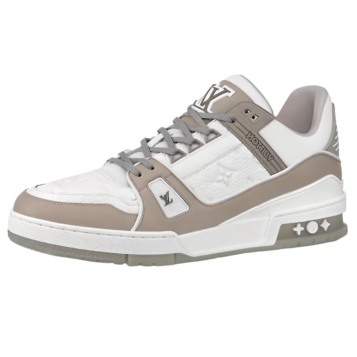 Louis Vuitton LV Trainer Sneaker – Grey / White Monogram Embossed