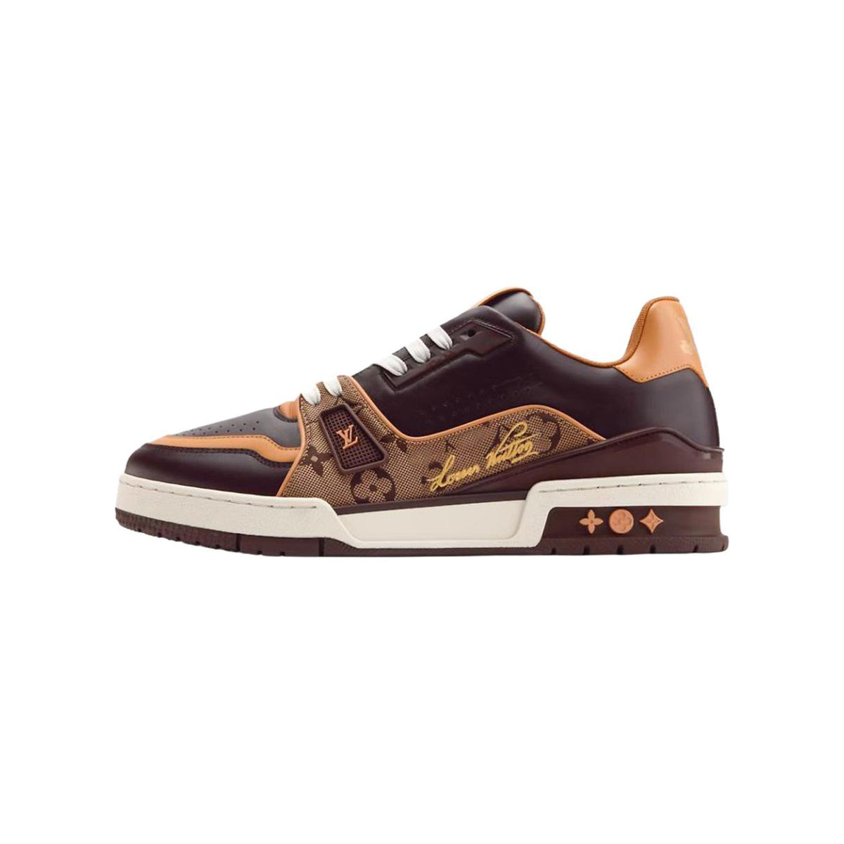 Louis Vuitton Trainer Calf Leather Lace-Up Low-Top Sneakers in Brown – Unisex