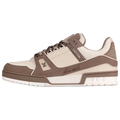 Louis Vuitton Trainer Fabric Lace-Up Low-Top Sneakers in Taupe Grey – Unisex