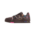 Louis Vuitton Trainer Leather Donut-Motif Lace-Up Low-Top Sneakers in Chestnut Brown – Unisex