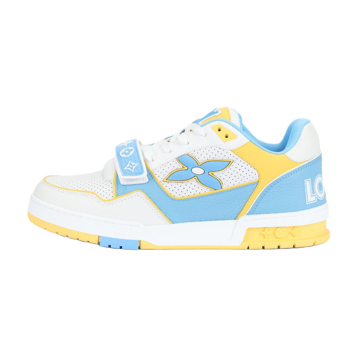 Louis Vuitton Trainer Perforated Embossed Calf Leather Low-Top Sneakers in Blue – Unisex