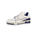 Louis Vuitton Trainer Flat Sole Low-Top Sneakers in White & Blue – Unisex
