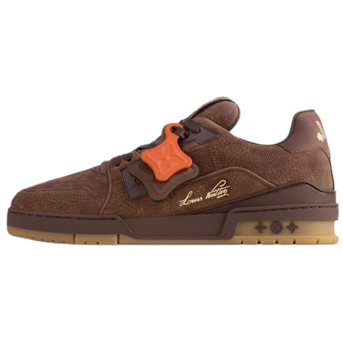 Louis Vuitton Trainer Leather Lace-Up Low-Top Sneakers in Dark Brown – Unisex