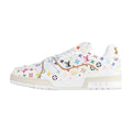 Louis Vuitton × Takashi Murakami Trainer Grained Calf Leather Low-Top Sneakers in White – Unisex