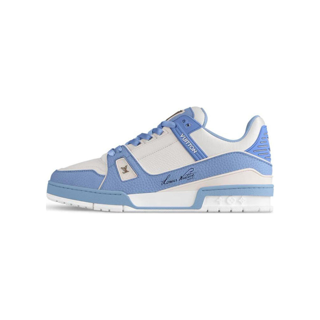 Louis Vuitton Trainer Calf Leather Lace-Up Low-Top Sneakers in Ocean Blue – Unisex