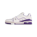 Louis Vuitton Trainer Leather Low-Top Sneakers in White & Purple – Unisex