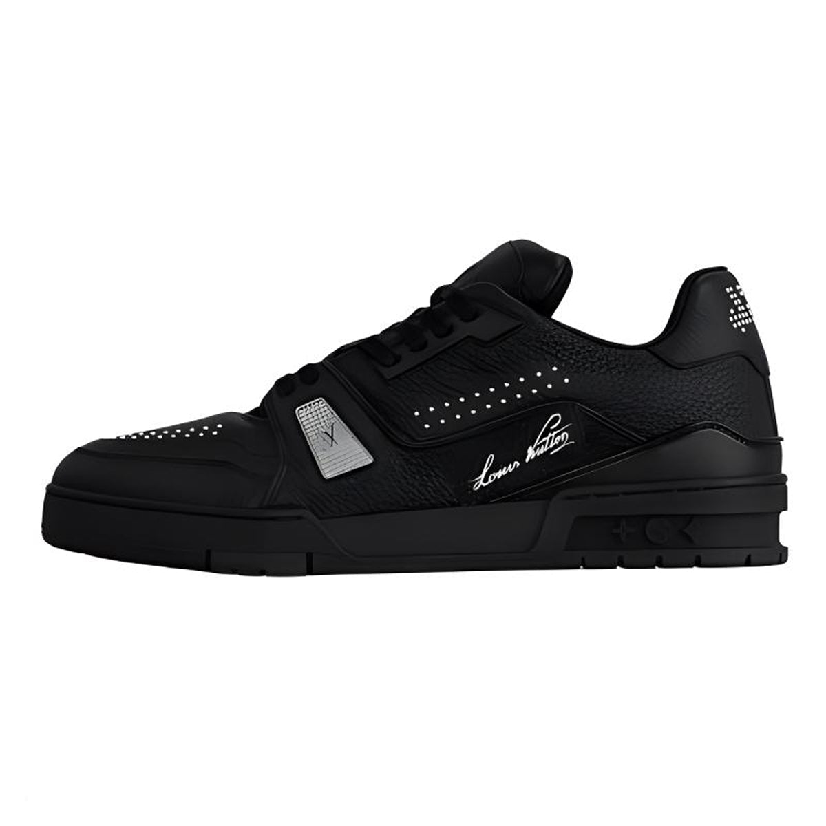 Louis Vuitton Trainer Calf Leather Lace-Up Low-Top Sneakers in Black – Unisex Essential