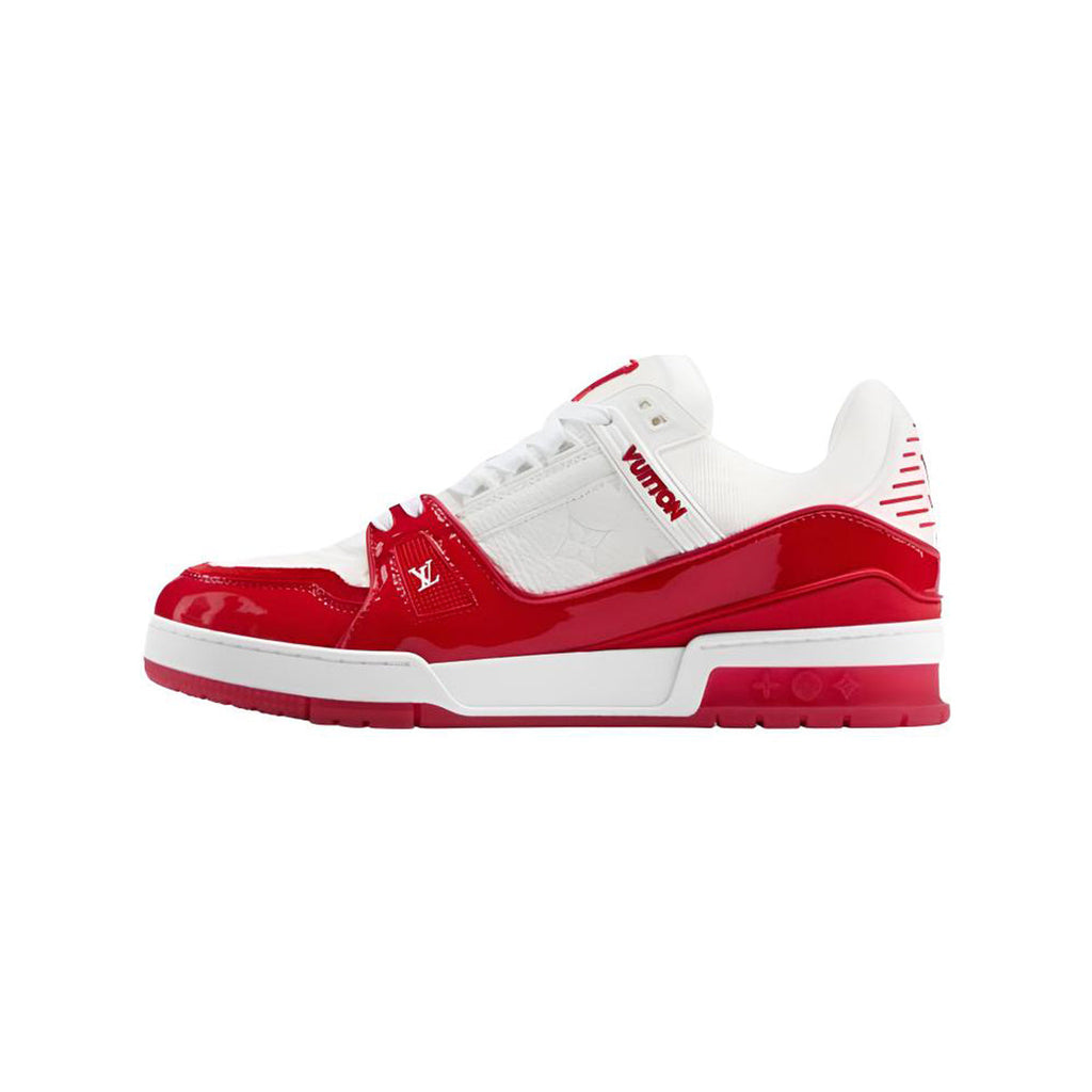 Louis Vuitton Trainer Calf Leather Panelled Low-Top Sneakers in Red – Unisex