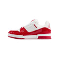 Louis Vuitton Trainer Calf Leather Panelled Low-Top Sneakers in Red – Unisex