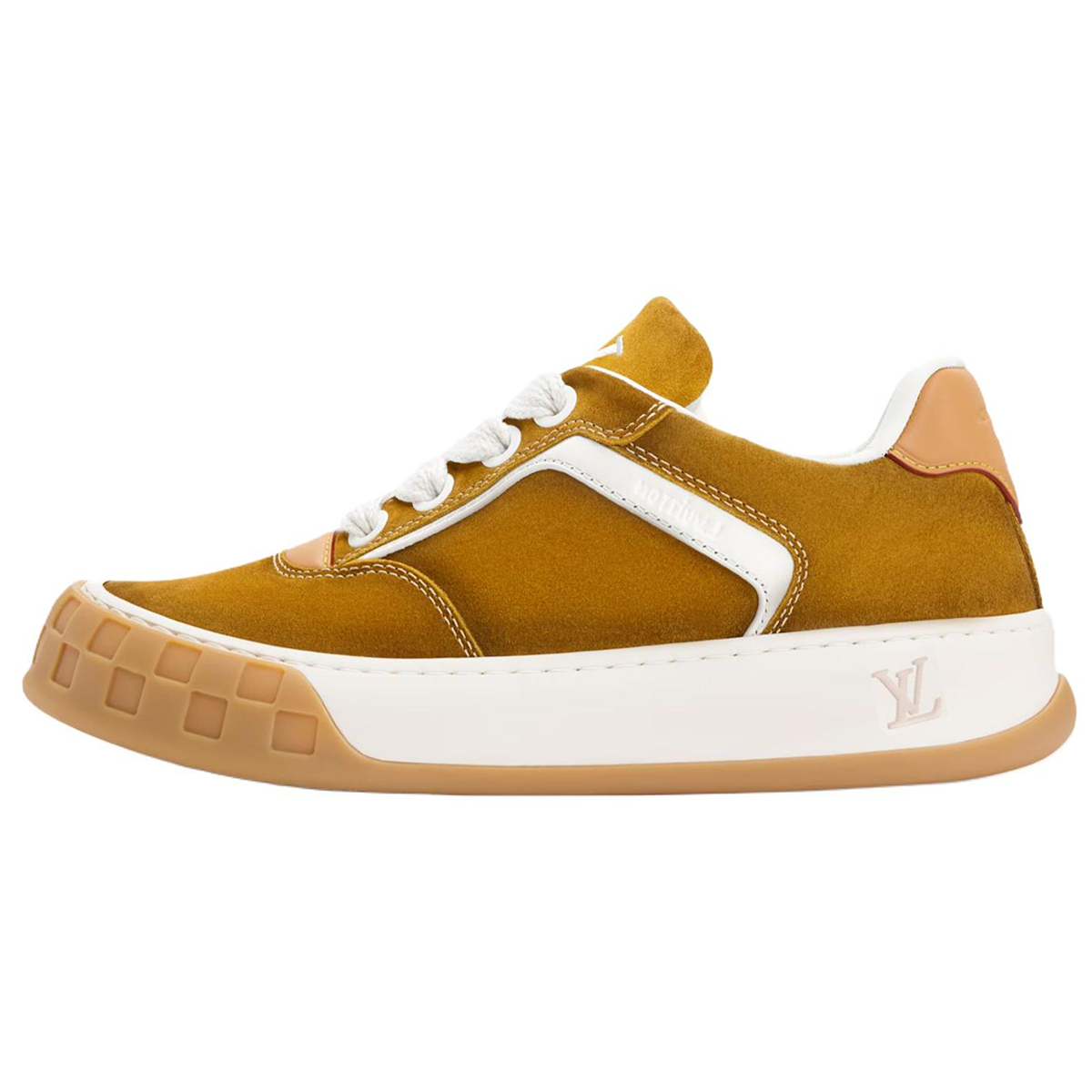 Louis Vuitton Tilted Suede Lace-Up Biscuit-Sole Low-Top Sneakers in Brown – Unisex