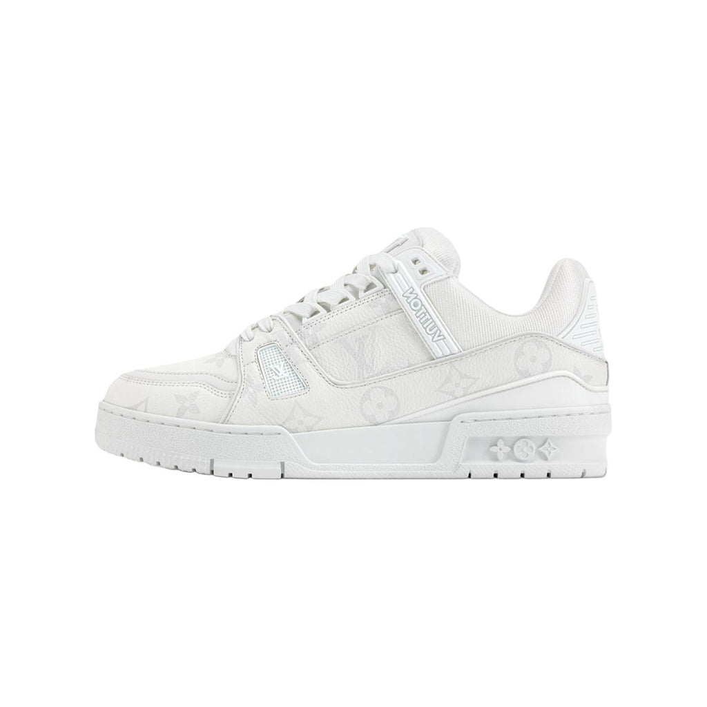 Louis Vuitton Trainer Calf Leather Lace-Up Low-Top Sneakers in Grey & White – WoUnisex