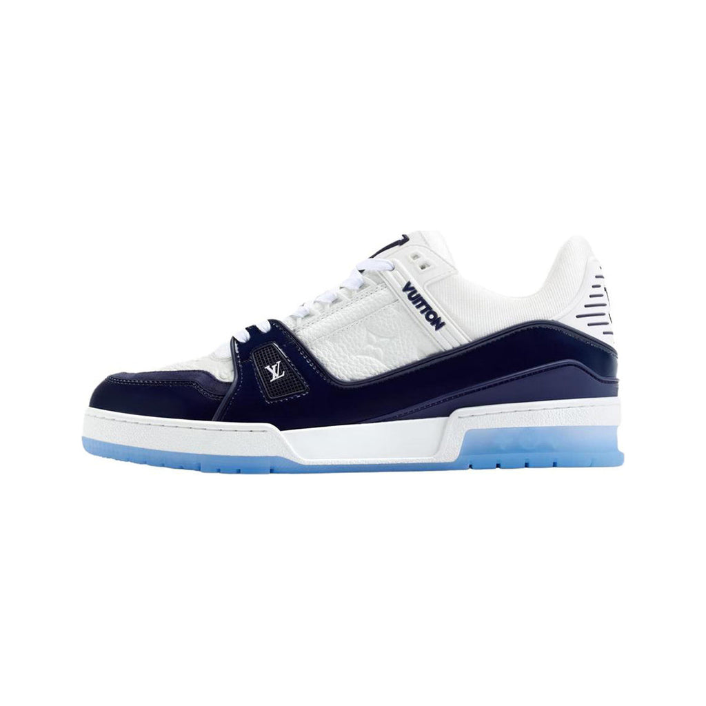 Louis Vuitton Trainer Grained Calf Leather Low-Top Sneakers in Ocean Blue – Unisex