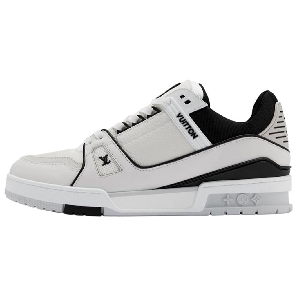 Louis Vuitton Trainer Grainy Leather Lace-Up Low-Top Sneakers in White – Unisex