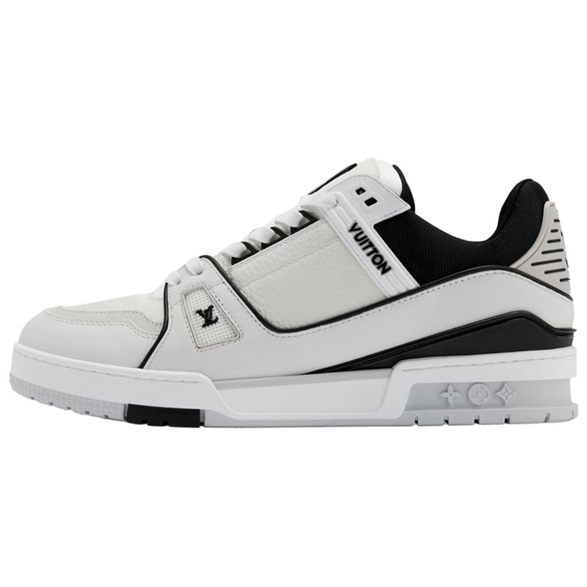 Louis Vuitton Trainer Grainy Leather Lace-Up Low-Top Sneakers in White – Unisex