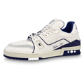 Louis Vuitton Trainer Lace-Up Low-Top Sneakers in White & Blue – Unisex