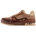 Louis Vuitton Calf Leather Lace-Up Low-Top Sneakers in Chestnut Brown – Unisex