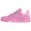 Louis Vuitton Trainer Denim Lace-Up Low-Top Sneakers in Pink – WoUnisex