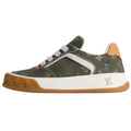 Louis Vuitton Tilted Calf Leather Lace-Up Platform Biscuit-Sole Low-Top Sneakers in Khaki Green – Unisex