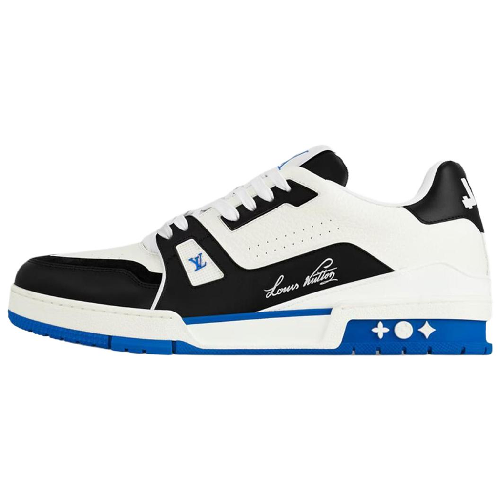 Louis Vuitton Cowhide Leather Lace-Up Low-Top Sneakers in Navy Blue– Unisex