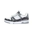 Louis Vuitton Trainer Lace-Up Low-Top Sneakers in Grey & White – Unisex