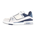 Louis Vuitton Trainer Grained Calf Leather Lace-Up Low-Top Sneakers in Blue – Unisex