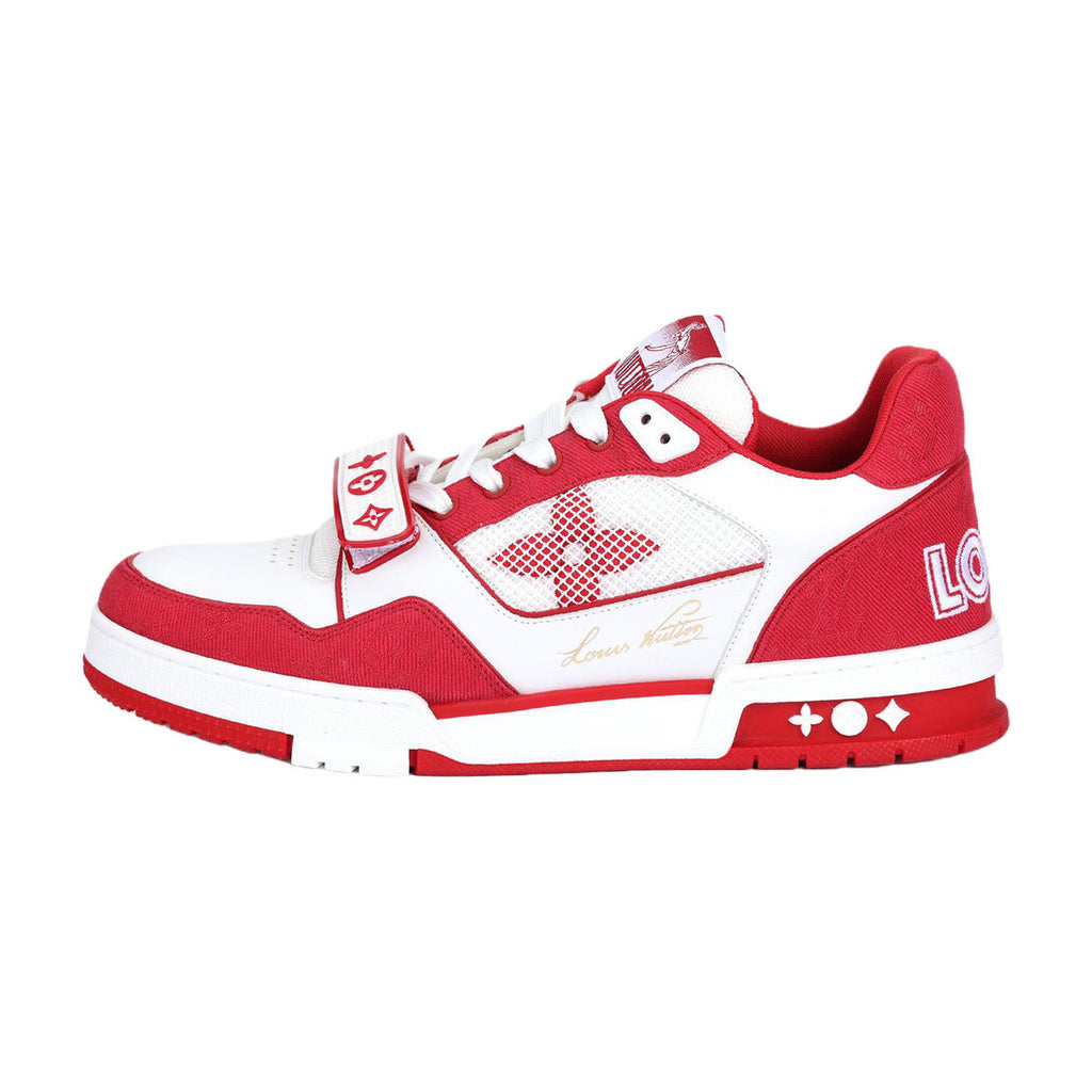 Louis Vuitton Trainer Low-Top Sneakers in White & Red – Unisex