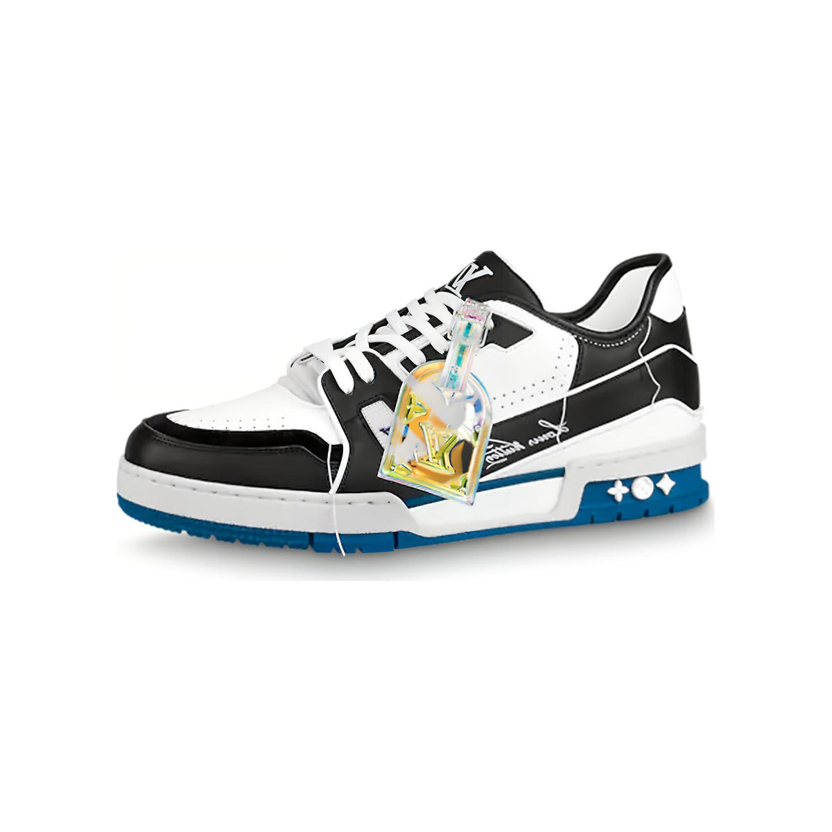 Louis Vuitton Trainer Lace-Up Low-Top Sneakers in Black & Blue – Unisex