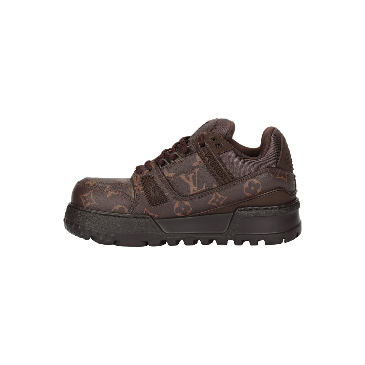 Louis Vuitton Trainer Maxi Calf Leather Drawstring Low-Top Sneakers in Brown – Unisex