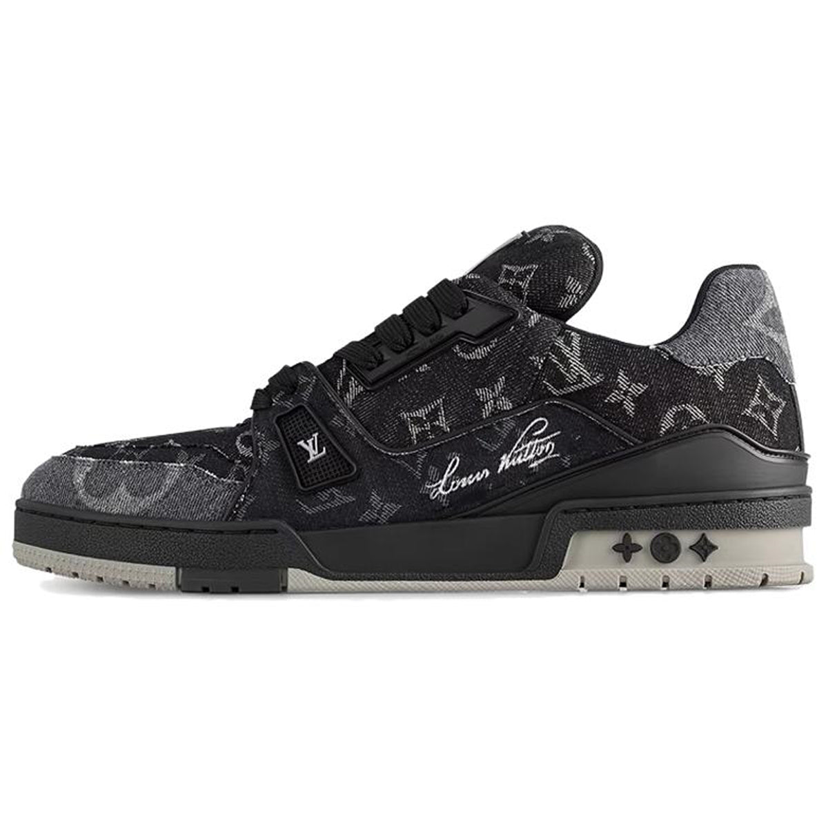 Louis Vuitton LV Trainer 2.0 Sneaker – Black Monogram Denim / Black / Off-White