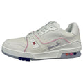 Louis Vuitton Trainer Calf Leather Lace-Up Flat-Sole Low-Top Sneakers in White & Pink – Unisex