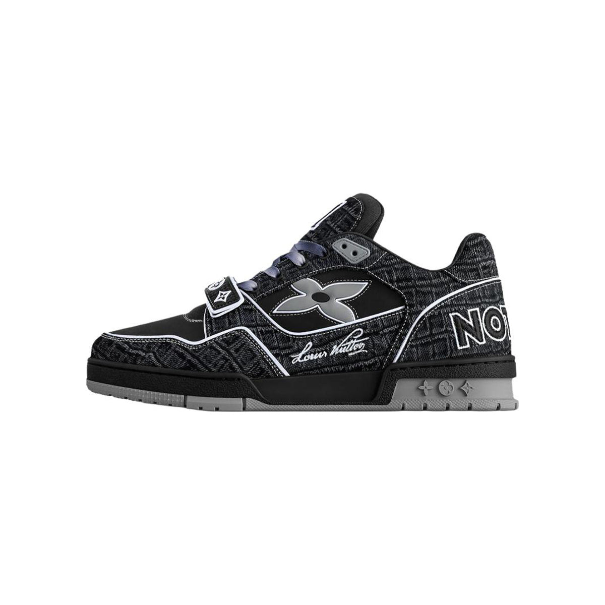 Louis Vuitton Trainer Denim Lace-Up Low-Top Sneakers in Black – Unisex