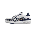 NIGO x Louis Vuitton Trainer FW26 Denim & Leather Low-Top Sneakers in White & Blue – Unisex