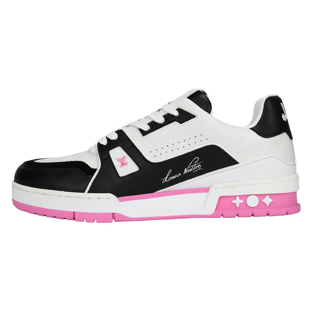 Louis Vuitton Trainer Calf Leather Lace-Up Low-Top Sneakers in Pink