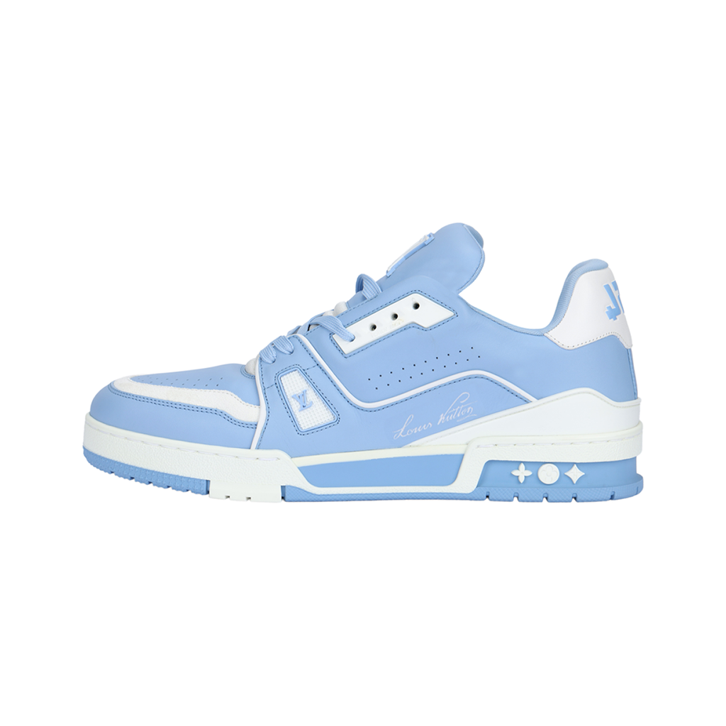 Louis Vuitton Trainer Leather Lace-Up Low-Top Sneakers in Blue – Unisex