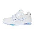 Louis Vuitton Trainer Lace-Sneakers in White, Blue & Purple Colour- Unisex Limited Edition