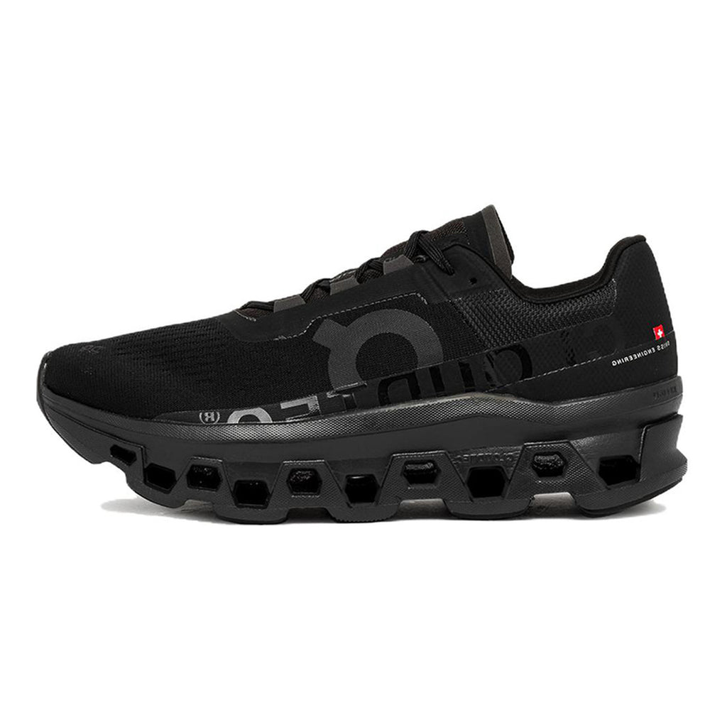 On Cloudmonster Running Shoes – Black | Eclipse