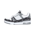 Louis Vuitton Trainer Lace-Up Low-Top Sneakers in Grey & White – Unisex