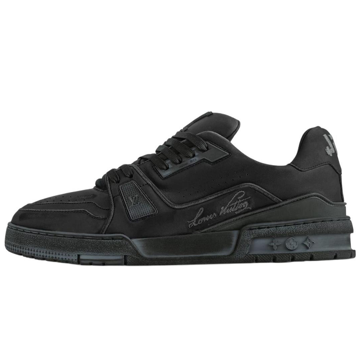 Louis Vuitton Trainer Lace-Up Low-Top Sneakers in Black Finish – Unisex