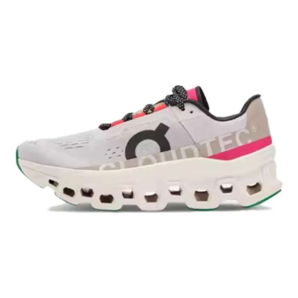 On Cloudmonster Unisex Running Shoes – Pearl | Fuchsia