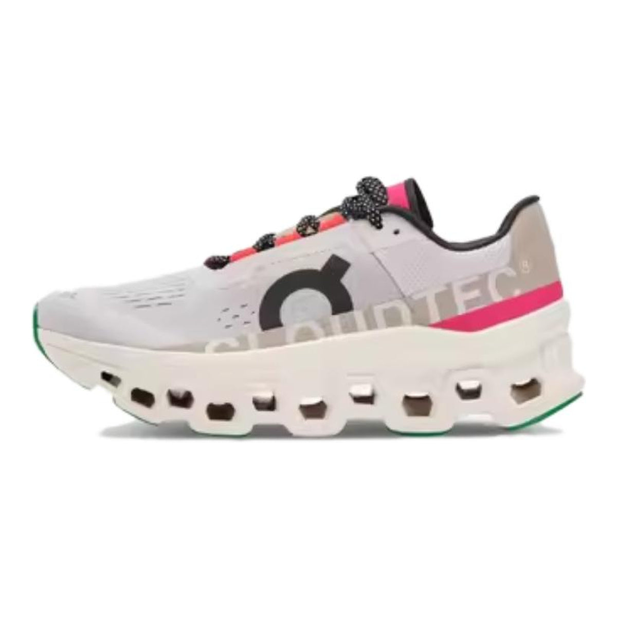On Cloudmonster Unisex Running Shoes – Pearl | Fuchsia