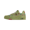 Louis Vuitton Trainer Leather Donut-Motif Lace-Up Low-Top Sneakers in Green – Unisex