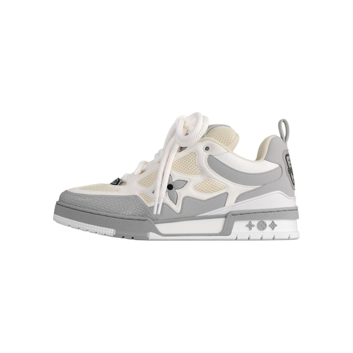 Louis Vuitton Skate Leather Lace-Up Low-Top Sneakers in Grey – Unisex