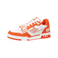 Louis Vuitton Trainer Monogram Velcro Strap Low-Top Sneakers in White & Orange – Unisex