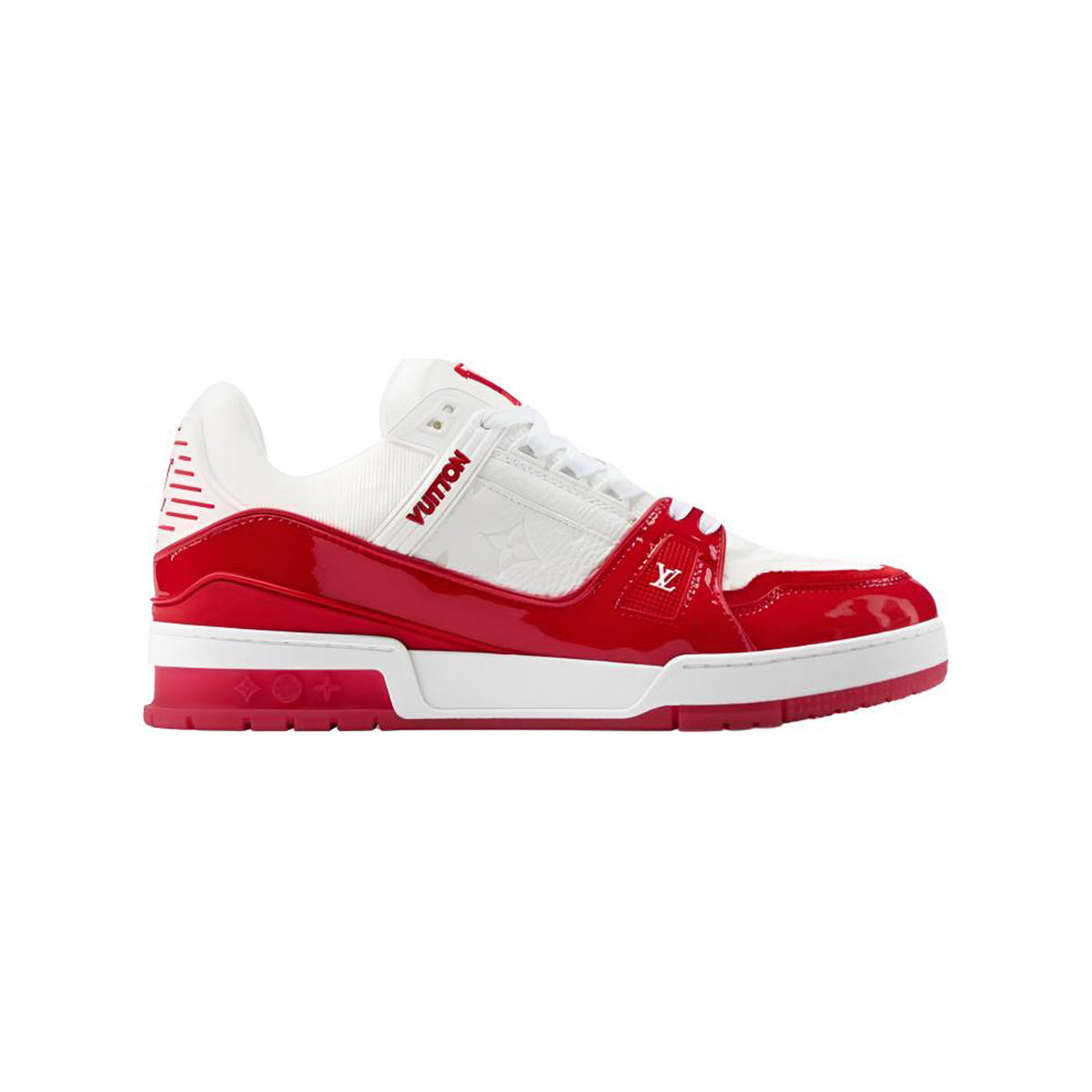 Louis Vuitton Trainer Calf Leather Panelled Low-Top Sneakers in Red – Unisex