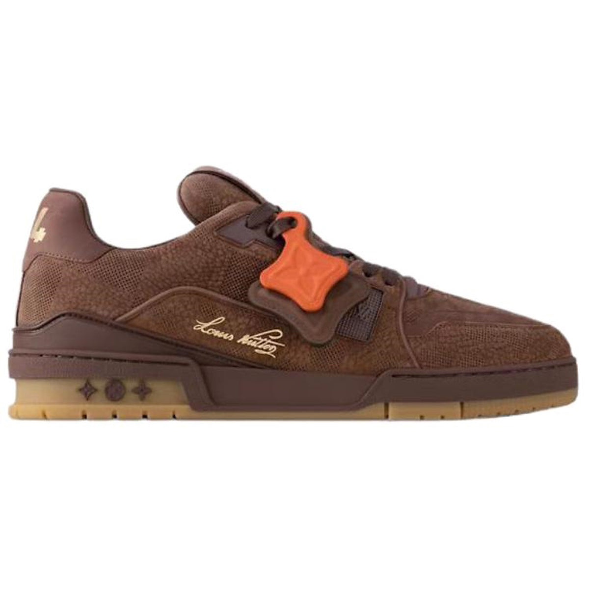 Louis Vuitton Trainer Leather Lace-Up Low-Top Sneakers in Dark Brown – Unisex