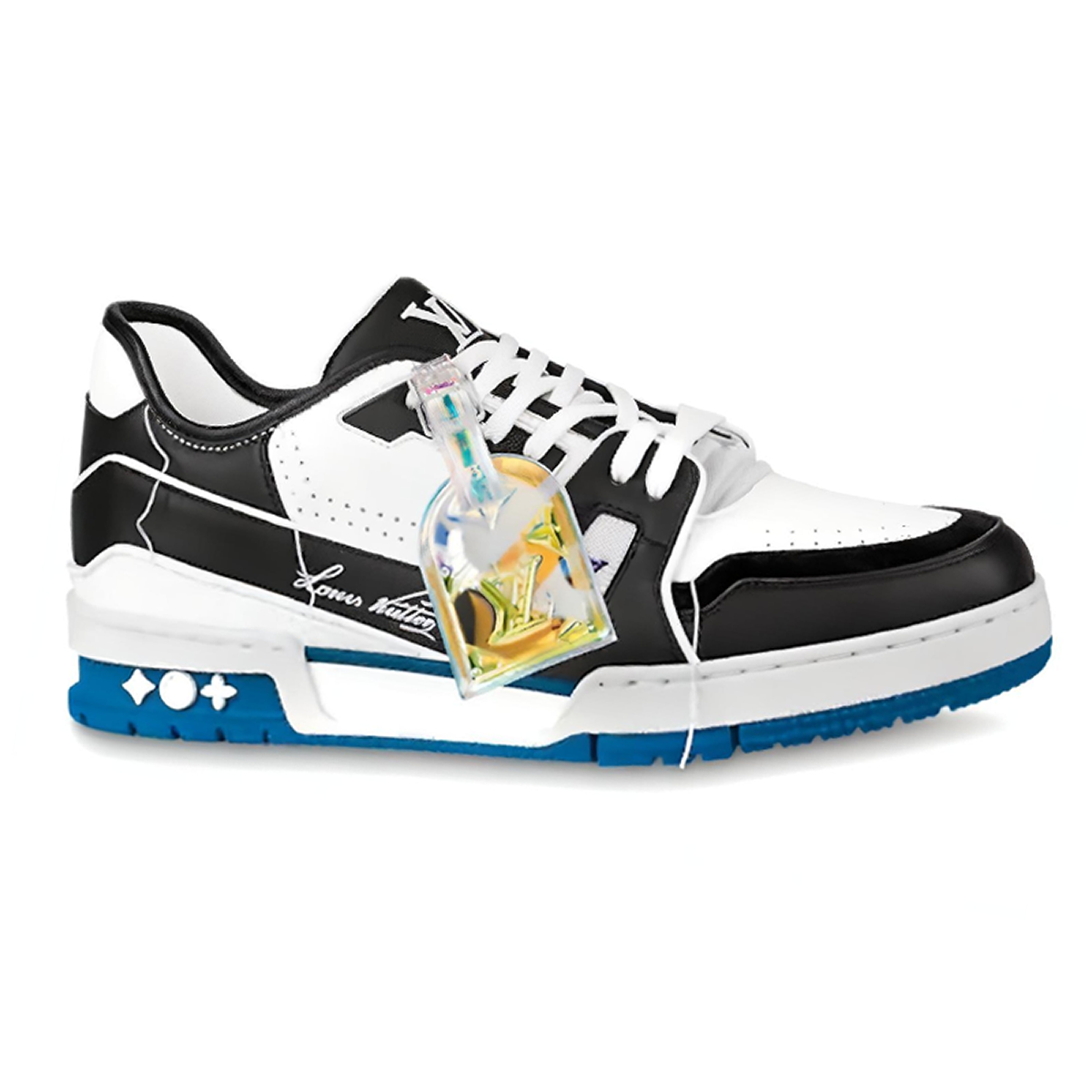 Louis Vuitton Trainer Lace-Up Low-Top Sneakers in Black & Blue – Unisex