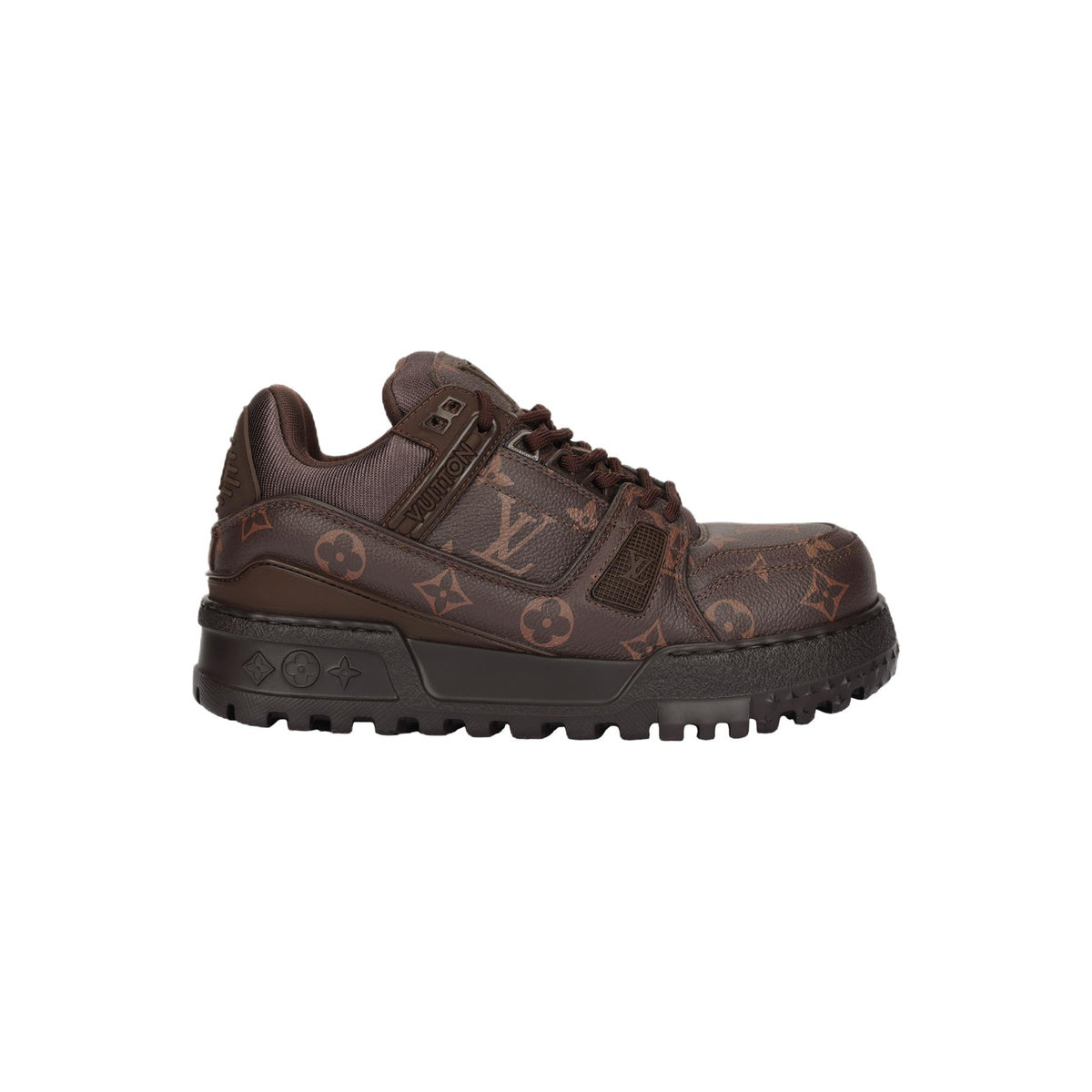 Louis Vuitton Trainer Maxi Calf Leather Drawstring Low-Top Sneakers in Brown – Unisex
