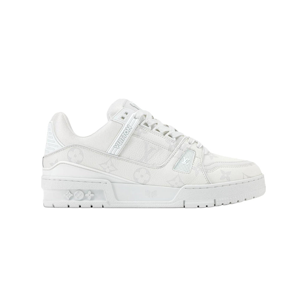 Louis Vuitton Trainer Calf Leather Lace-Up Low-Top Sneakers in Grey & White – WoUnisex